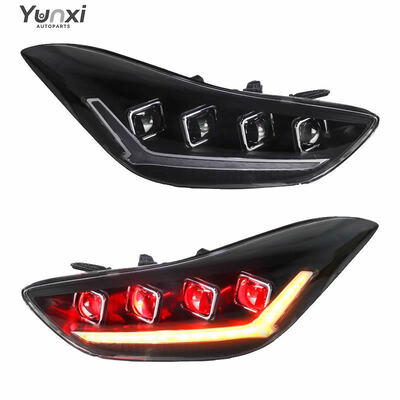 LED Headlights for Hyundai Elantra 2012-2016 Demon Eye Style Headlamp DRL New Condition Model Accord