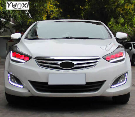 LED Headlights for Hyundai Elantra 2012-2016 Demon Eye Style Headlamp DRL New Condition Model Accord