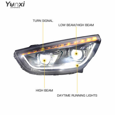 Hyundai Tucson IX35 2010 2016 Car Accessories LED Head Lights Headlights Front Lmap Assembly Upgrade LED Headlamp