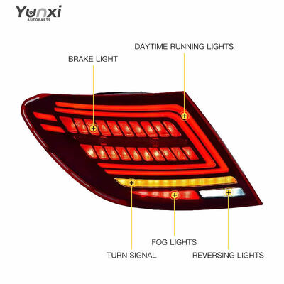 For Mercedes Benz C-Class W204 Tail Light 2007 2014 C63 C200 Taillight Upgrade LED Turn Signal Car Accessories Rearlamp